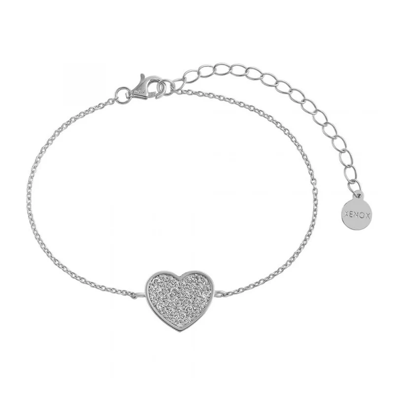 Xenox Damen Armband mit Herz-Anhänger mit Zirkonia XS3605