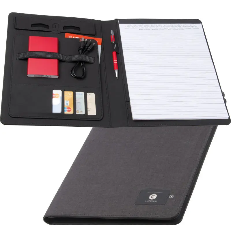 Elegante A4 Portfolio-Mappe Cortland - zeitlos und professionell in Schwarz