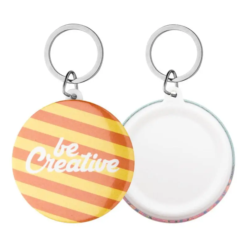 KeyBadge Maxi Button-Schlüsselanhänger in Weiß - Stilvoll & Praktisch, 100 Zeichen