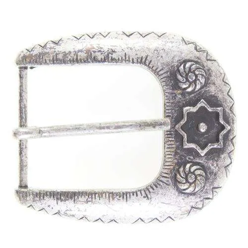 Trachtenschnalle Musterung Silberfarben 35 mm – Metallschnalle TS-70