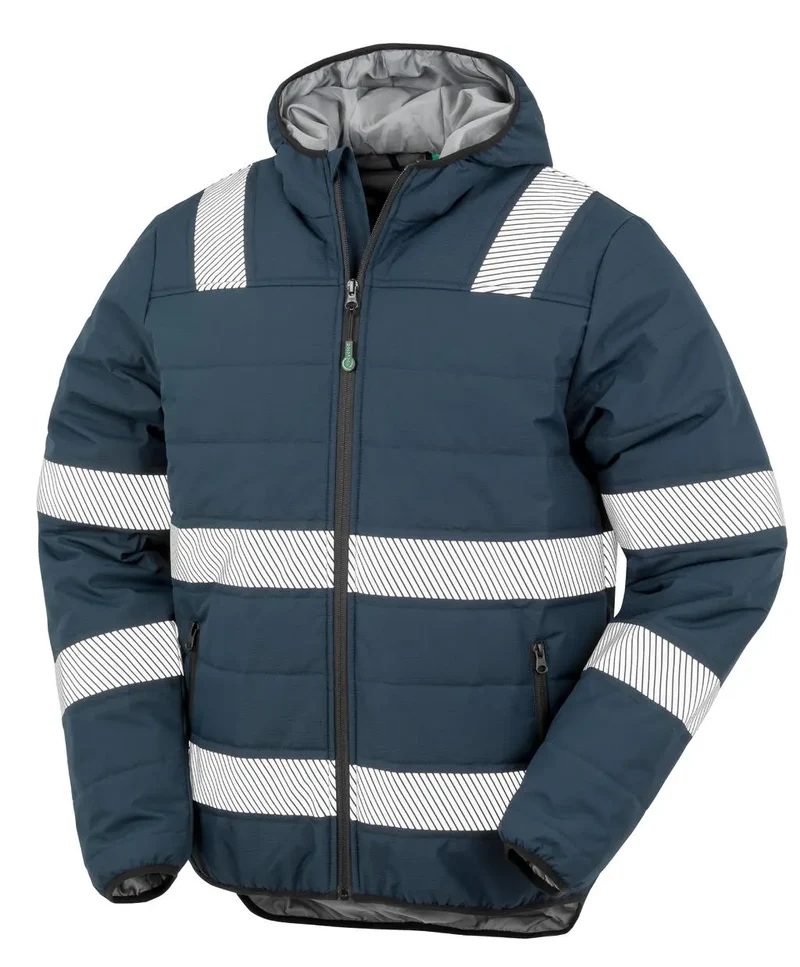Recycelte Ripstop Sicherheitsjacke mit Wattierung und Sichtbarkeit