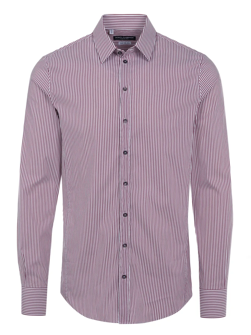 Dolce & Gabbana Sicilia Hemd weiß-bordeaux