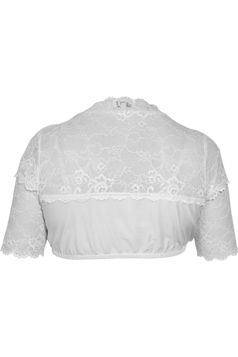 Dirndlbluse mit Spitze und halblangen Ärmeln
