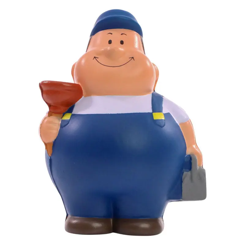 SQUEEZIES Klempner Bert - Bunter Stressball Mehrfarbiger Stresslöser für Entspannung und Spaß