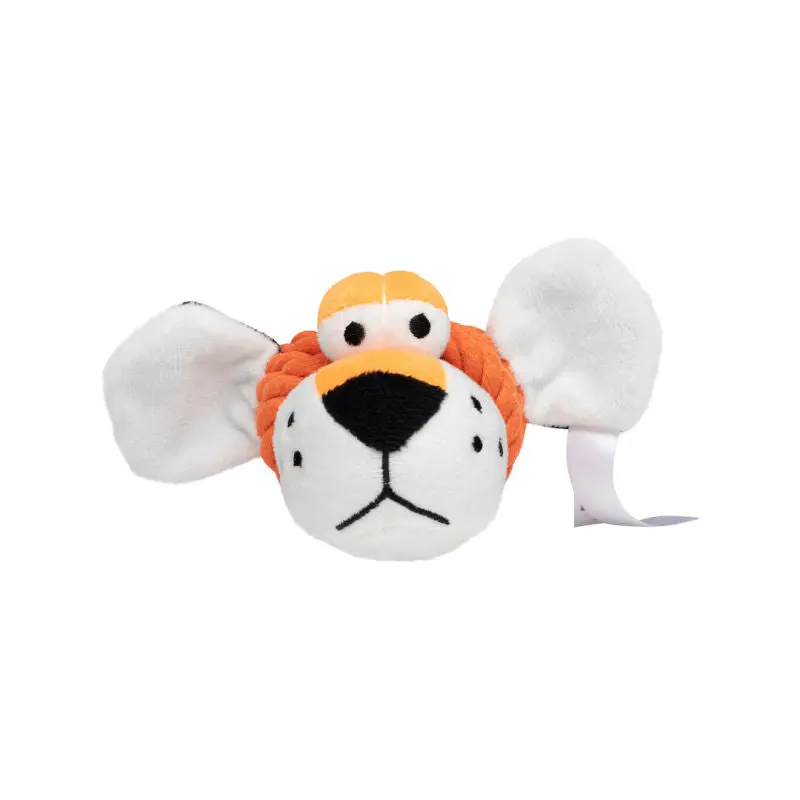 MiniFeet Hunde-Knoten-Spielzeug Tiger - Orange, Plüsch-Spielzeug, Interaktives Haustier-Zubehör