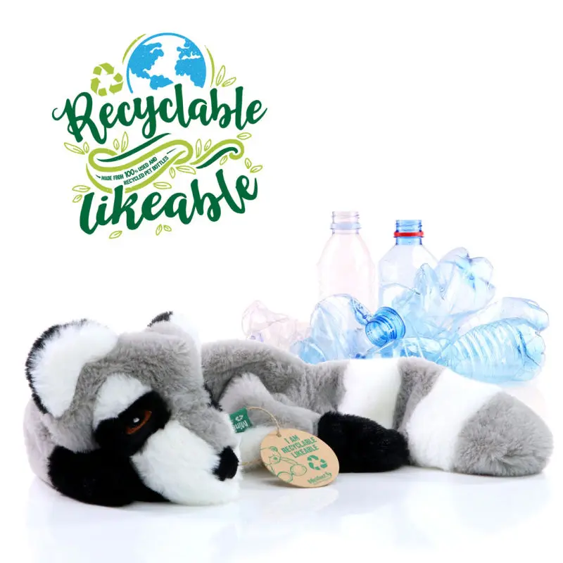 MiniFeet Hunde-Spielzeug RecycelWaschbär - Grau, Nachhaltiges Plüschspielzeug, Interaktives Hundezubehör