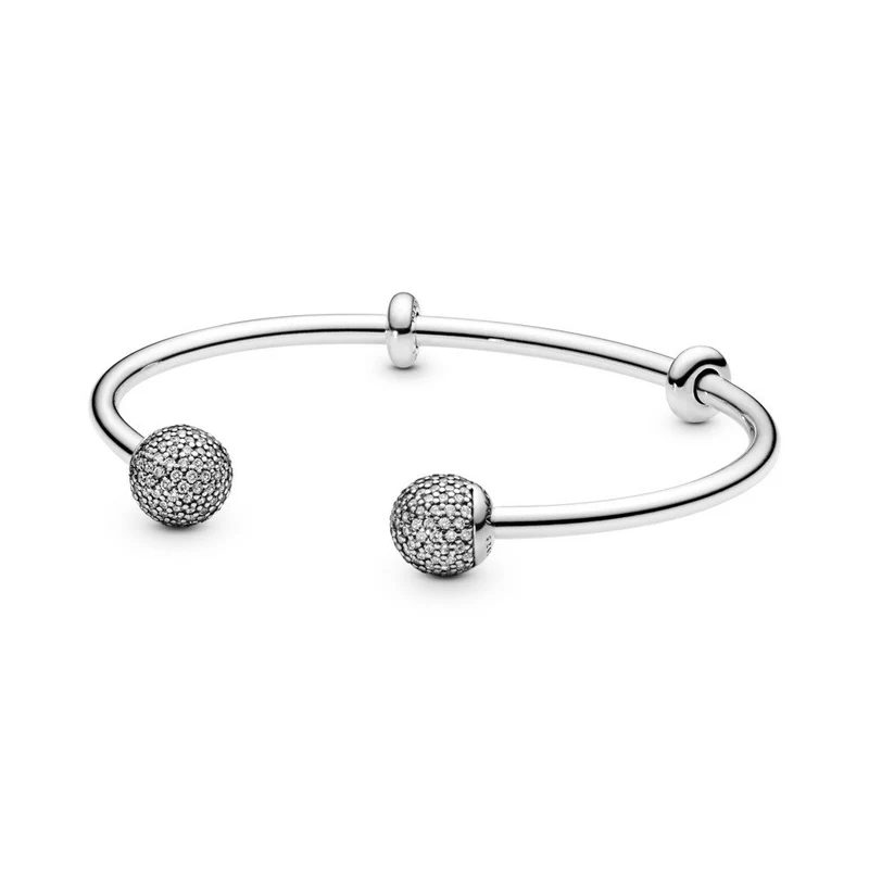 Pandora Armband Damen Moments Pavé Open Bangle Silber 17,5 cm 596438CZ-2