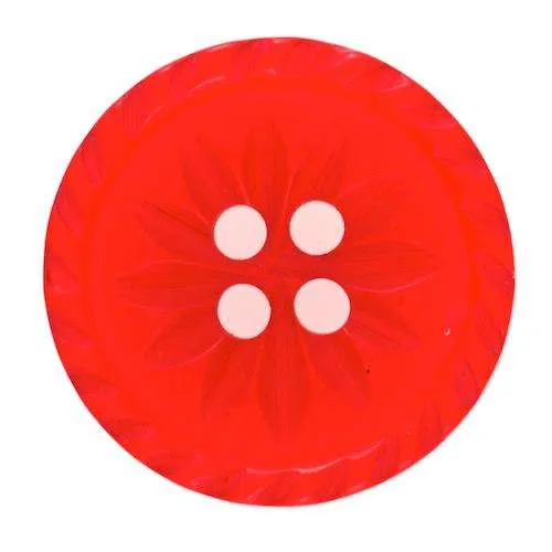 Knopf Blumenmuster Rot – Kunststoffknopf KRO-159