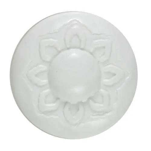 Knopf Blumenmotiv Weiß – Kunststoffknopf KW-73