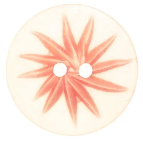 Knopf Blütenmotiv Transparent Orange – Kunststoffknopf KAP-12