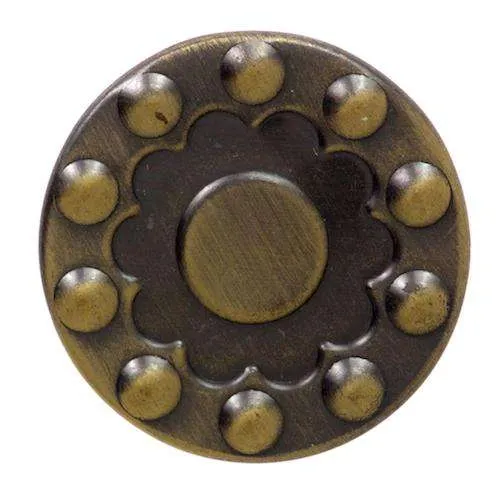Jeansknopf Blumenmuster Messingfarben – Metallknopf NJ-2