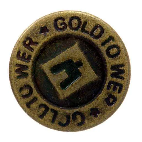 Jeansknopf mit Aufschrift Messingfarben – Metallknopf NJ-7
