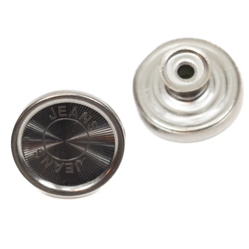Jeansknopf Aufschrift Schwarz – Metallknopf NJ-68