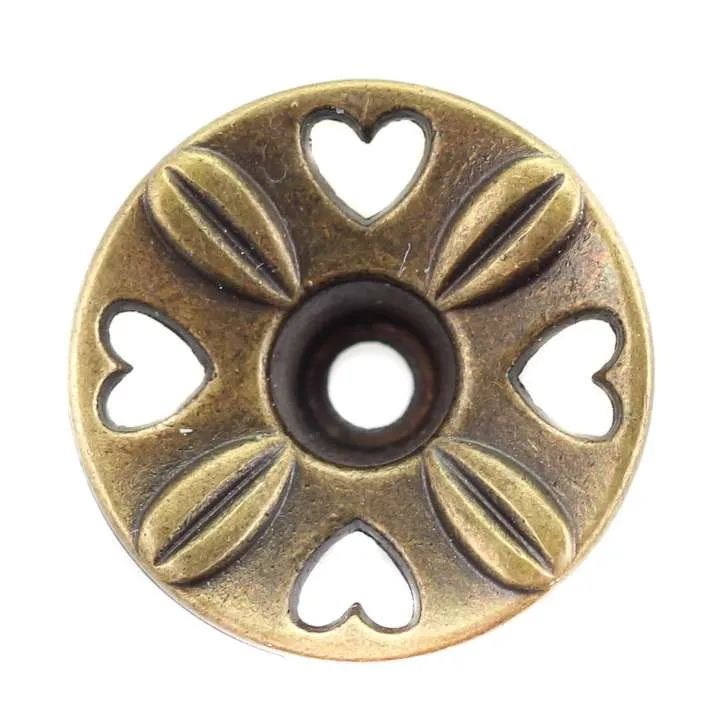 Jeansknopf Herzchen Messingfarben – Metallknopf NJ-53