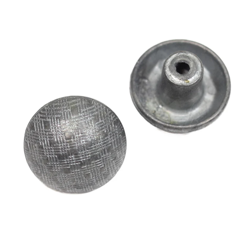 Jeansknopf Halbkugel Korbmuster Grau – Metallknopf NJ-70