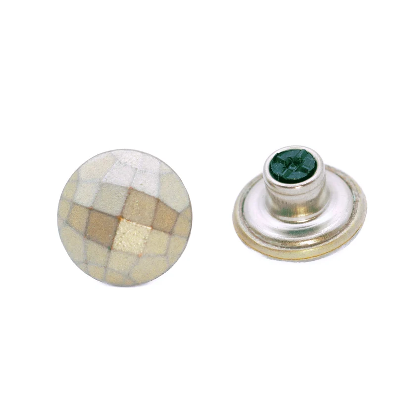 Jeansknopf Facetti Gold-Silber – Metallknopf NJ-77