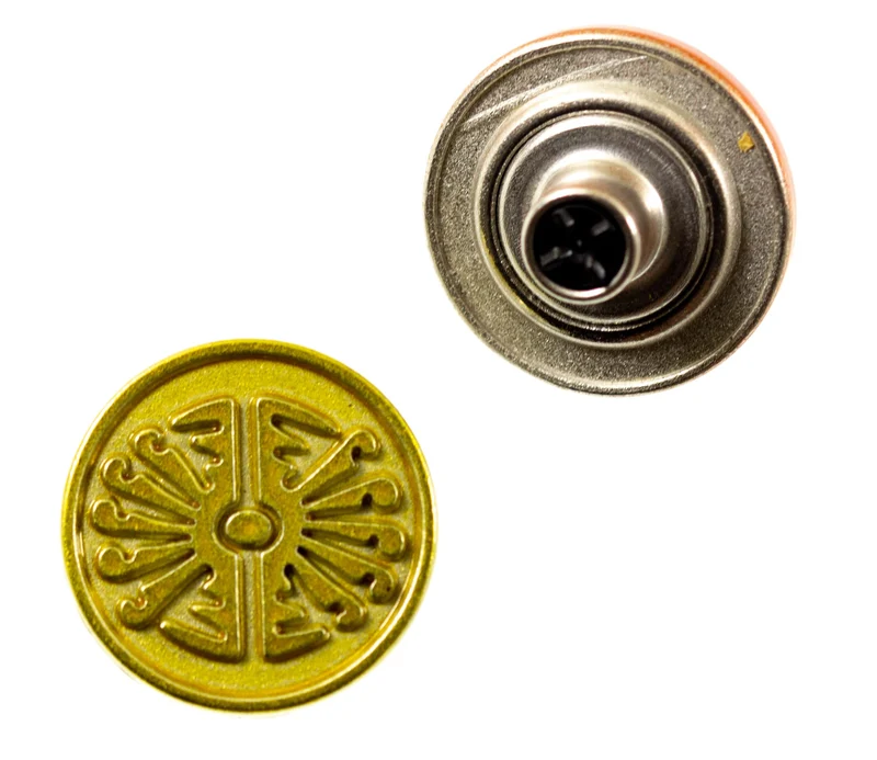 Jeansknopf Ethno Muster Gelb – Metallknopf NJ-57