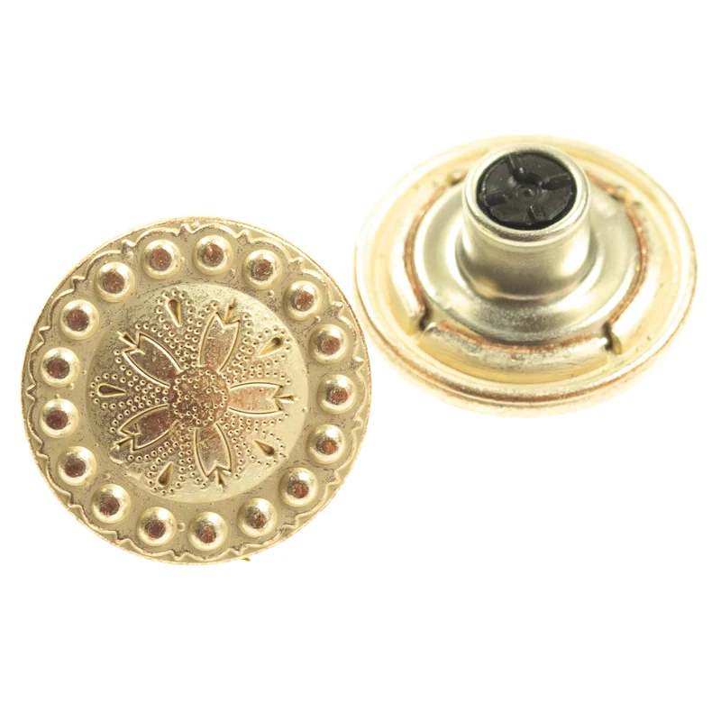 Jeansknopf Blume Kupfer-Silber – Metallknopf NJ-29