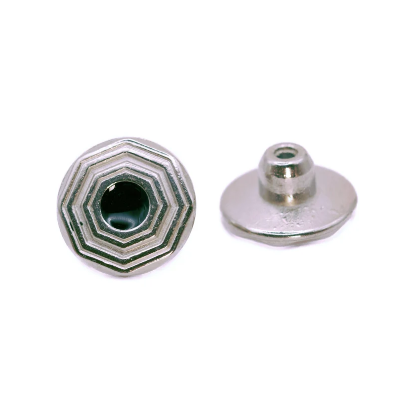 Jeansknopf Blumen Silber – Metallknopf NJ-75