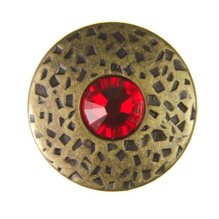 Trachten Metallknopf Messing mit Swarovski® Kristallen veredelt - ST-17-AG- Light Siam