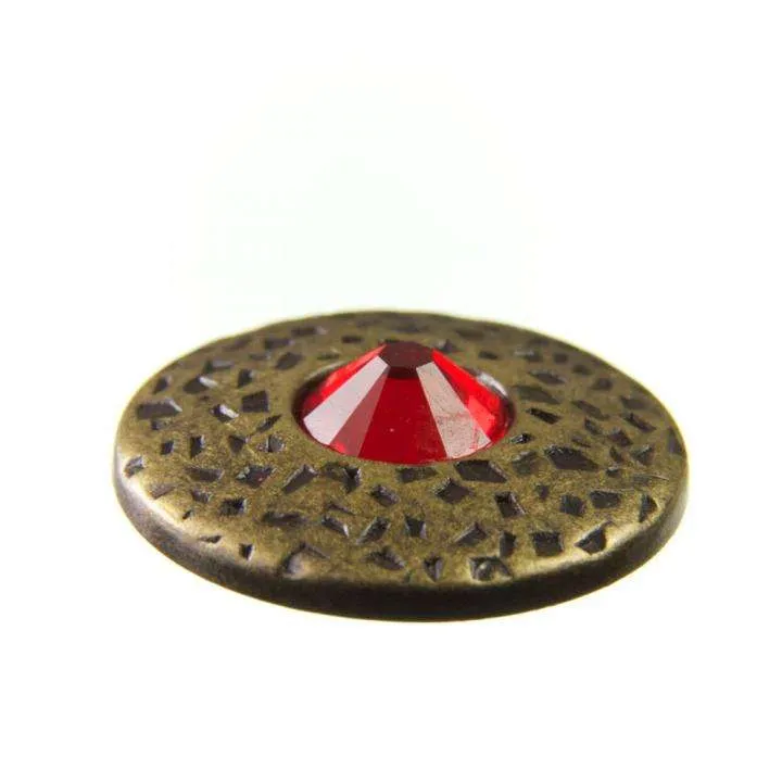 Trachten Metallknopf Messing mit Swarovski® Kristallen veredelt - ST-17-AG- Light Siam