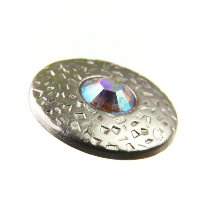Trachten Metallknopf Silber mit Swarovski® Kristallen veredelt - ST-17-S Multi