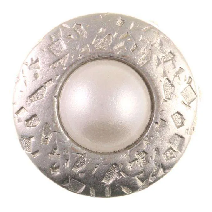Trachten Metallknopf Silber mit Swarovski® Kristallen veredelt - ST-17-S Perle Creme