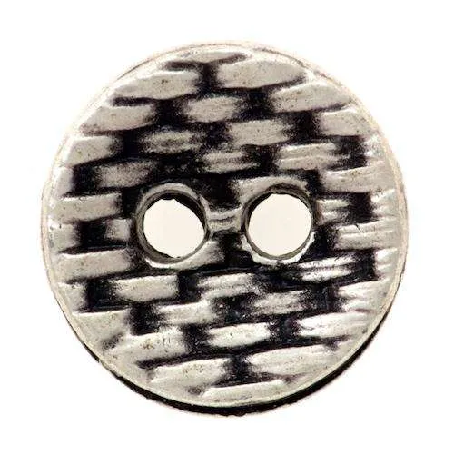 Kinderknopf Strukturmuster Silberfarben – Metallknopf KPM-33