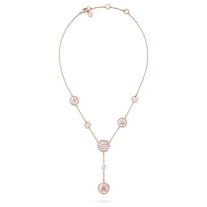 Philipp Plein Damen Halskette PLEIN MINI LOGO Roségoldfarben PJ2EA16NU