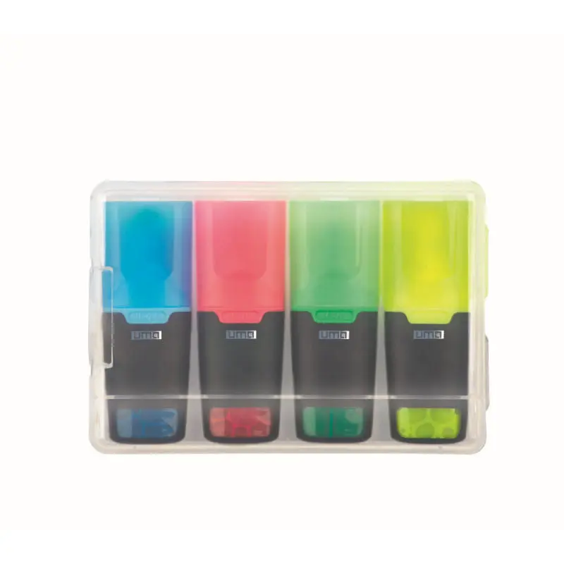 Kompaktes Liqeo Mini Highlighter 4er Set - Vielfarbiges Markierungsset