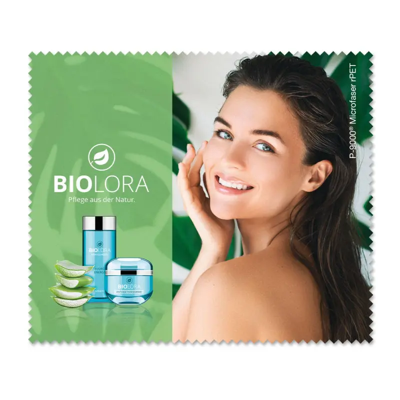 POLYCLEAN rPET Brillenputztuch 18x15 cm, Digitaldruck, Umweltschonend