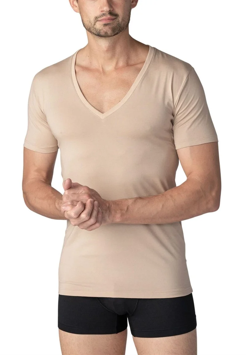Mey Herren V-Neck Unterhemd - Funktionsshirt zum Drunterziehen - Geruchshemmende Einsätze - Unsichtbar unter dem Hemd - Basic Serie Businessclass - 41007