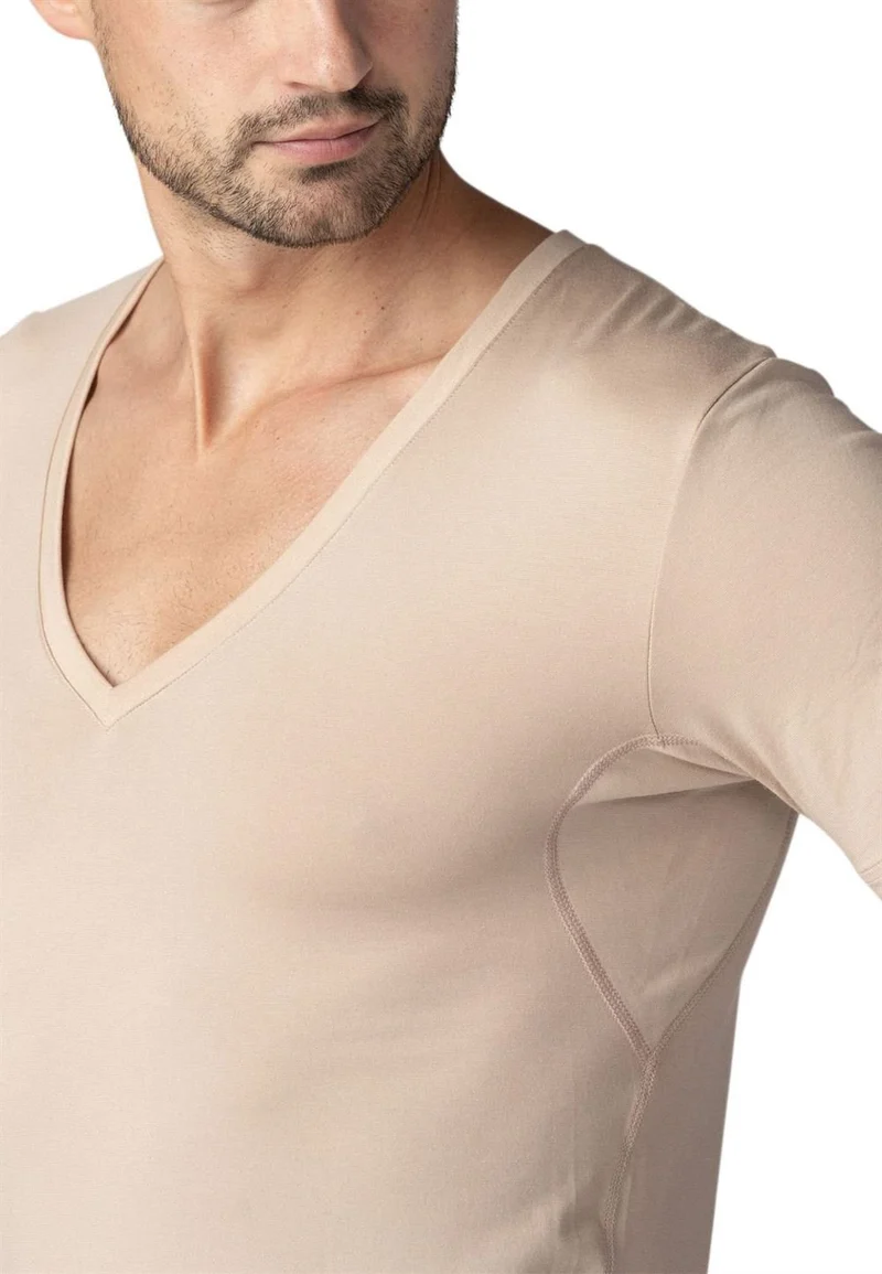 Mey Herren V-Neck Unterhemd - Funktionsshirt zum Drunterziehen - Geruchshemmende Einsätze - Unsichtbar unter dem Hemd - Basic Serie Businessclass - 41007
