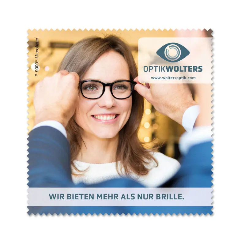 POLYCLEAN Brillenputztuch 15x15 cm – Personalisiert & Praktisch