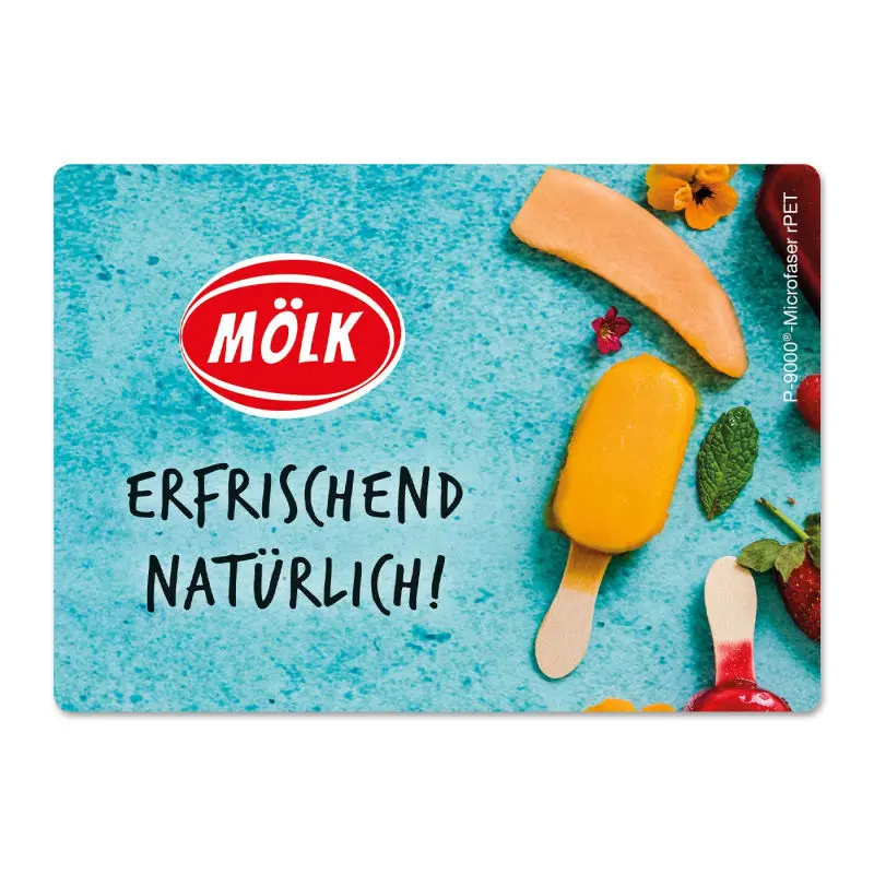 POLYCLEAN rPET Mikrofaser Displaytuch 21x15 cm mit Digitaldruck