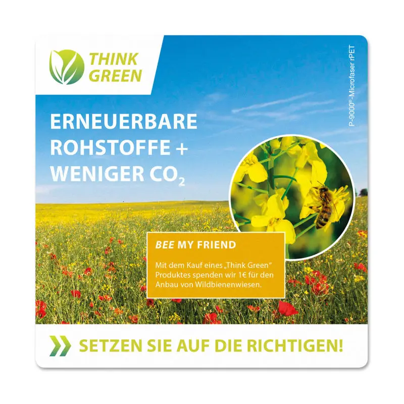 POLYCLEAN rPET Bildschirmtuch 18x18 cm mit Digitaldruckdesign