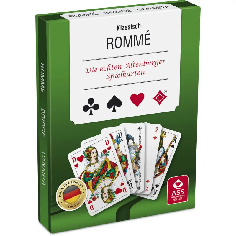 Doppelset Rommé-Karten, 110 Blatt in robuster Faltschachtel - Für Vielspieler