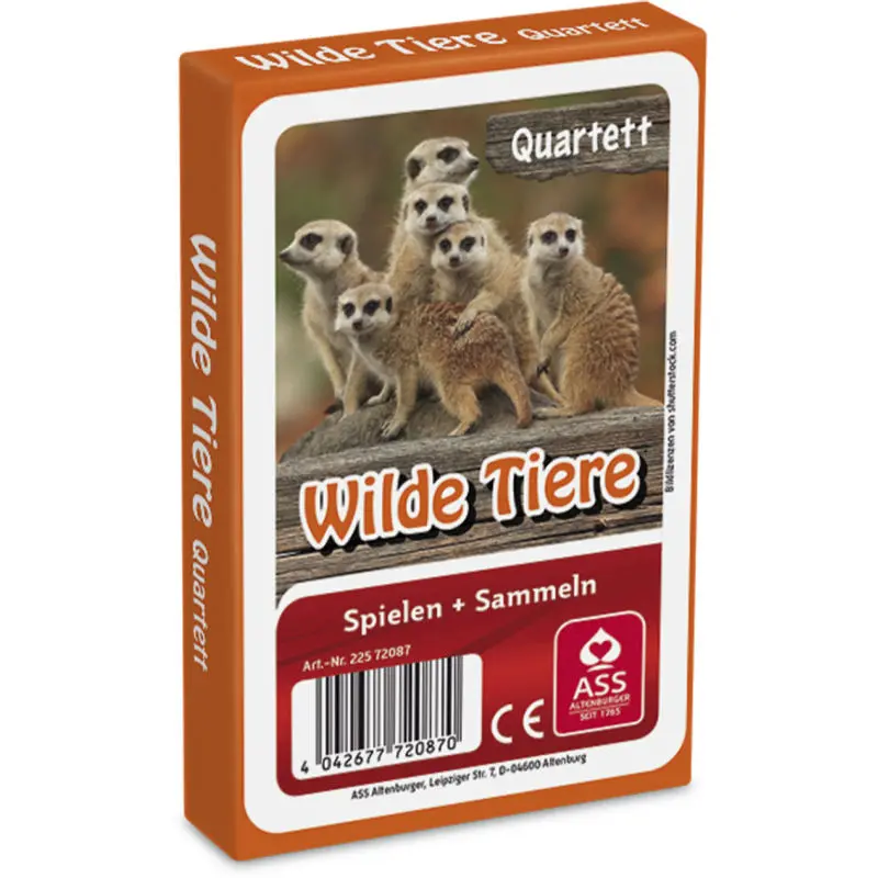 Entdecke Wilde Tiere Quartett, 33 Karten in Faltschachtel - Spannendes Lernspiel
