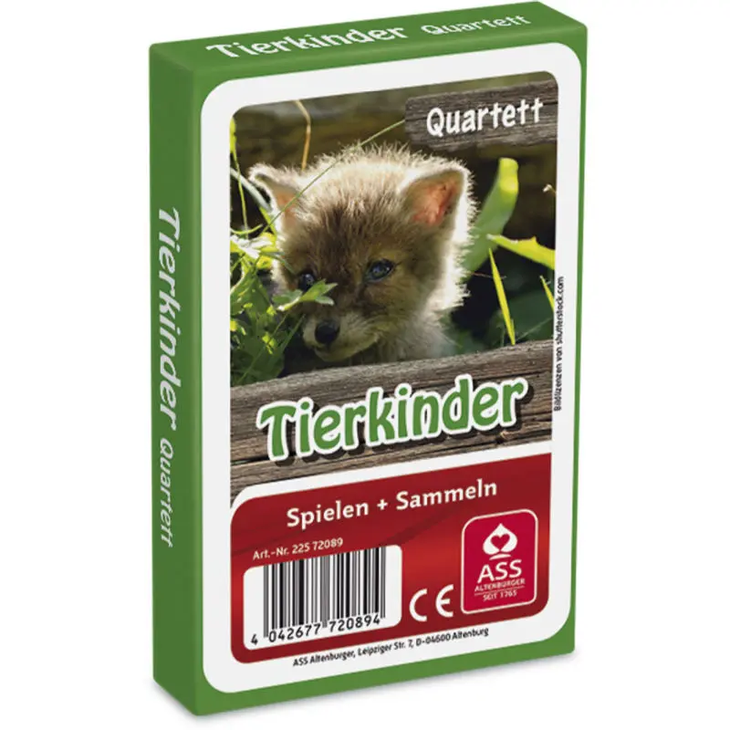 Tierkinder-Quartett in Faltschachtel: 33 Karten - Entdecke junge Wildtiere spielerisch