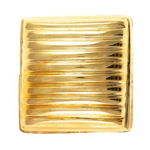 Ösenknopf Quadrat Rillenmuster Goldfarben – Kunststoffknopf KGO-20