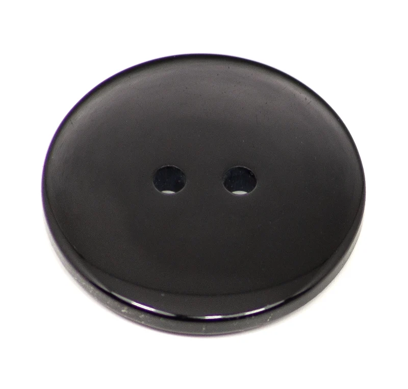Flacher Knopf Schwarz – Kunststoffknopf KS-150