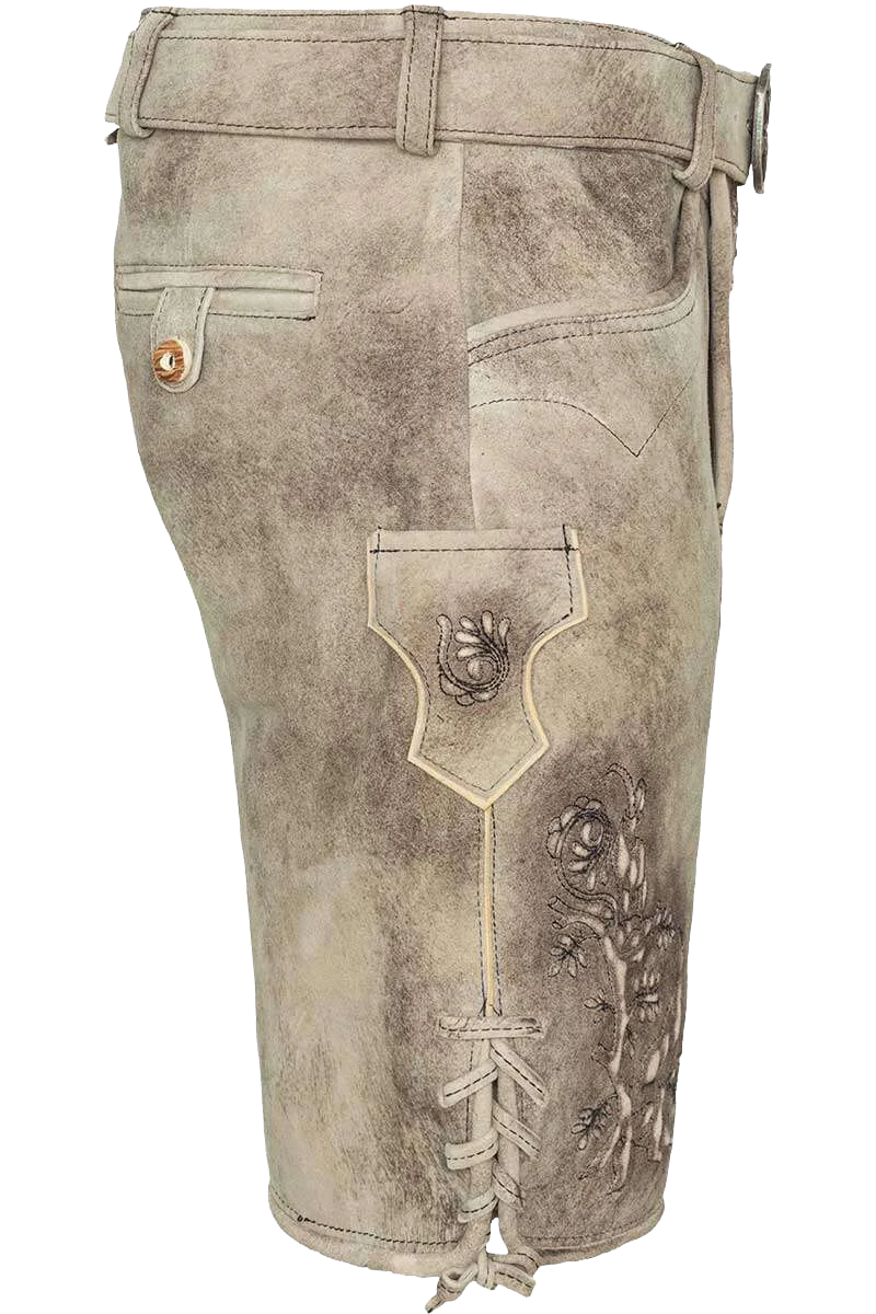 Kurze Herren Lederhose mit Stickerei