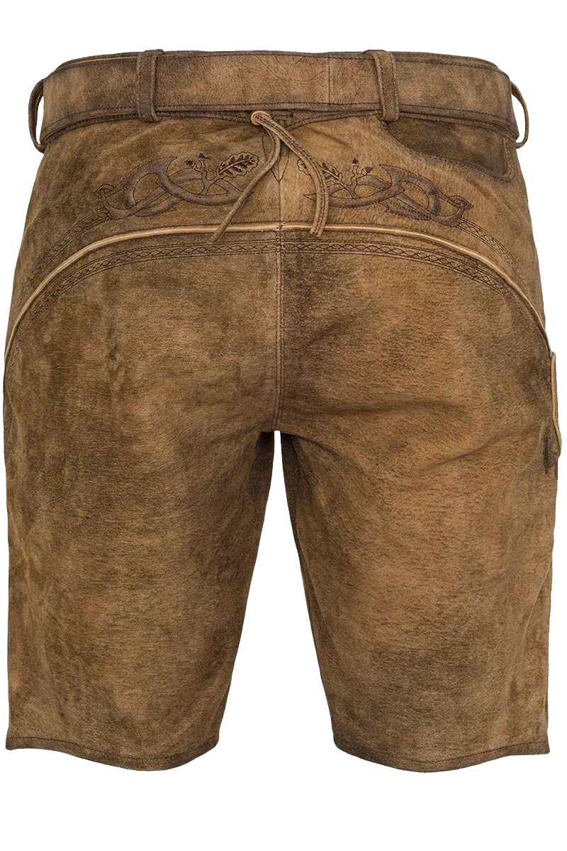 Kurze Herren Lederhose mit Stickerei