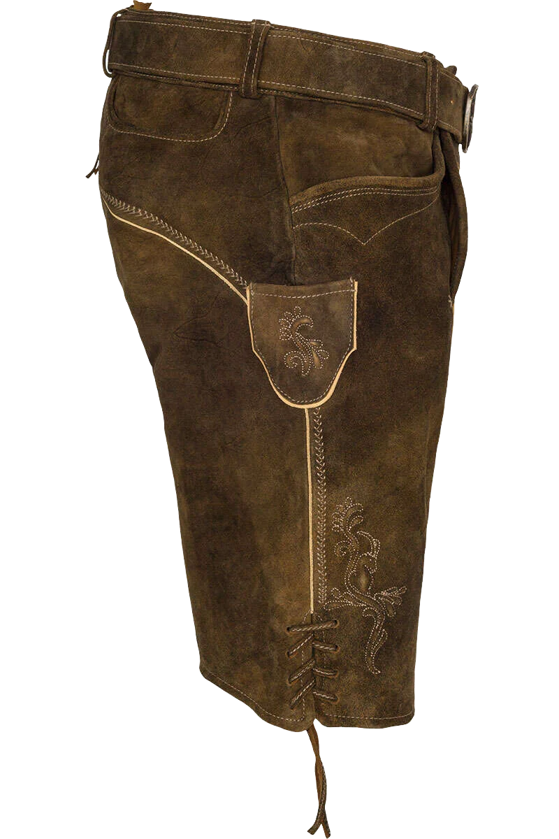 Kurze Herren Lederhose mit Gürtel