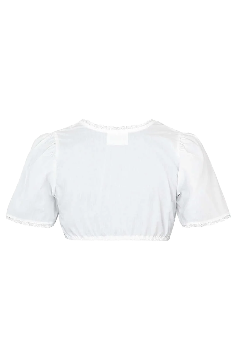 Dirndlbluse kurzarm mit Spitzenbesatz