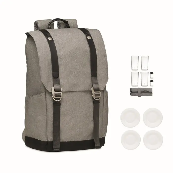 Picknick-Rucksack COZIE in Grau - leicht, geräumig, stilvoll