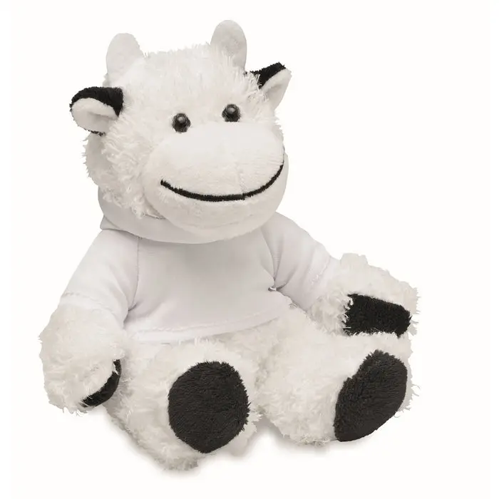 Plüsch-Kuh MANNY in Weiß mit coolem Hoody – Ideal als kuscheliges Geschenk