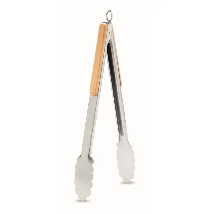 INIQ Premium Grillzange aus Edelstahl mit Holzgriff - Robust & Stilvoll