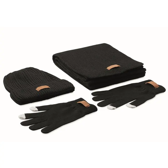 DENALI RPET Winter-Accessoires Set in Schwarz – Nachhaltig & Stilvoll
