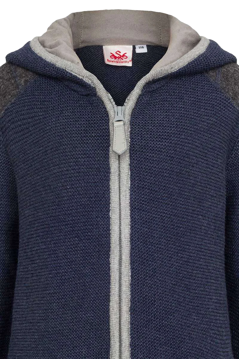 Kinder Kapuzen-Strickjacke mit Walk